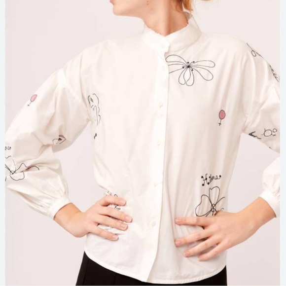 Mr. Larkin Poppy Hilma
Embroidery Shirt Floral Embroidered White Blouse - Picture 12 of 13